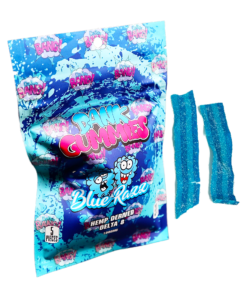 Delta-8 Dank Gummies Blue Raspberry Gummy Belts 1000mg