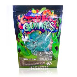 Delta 8 Dank Gummies Green Apple Belts – 1000 mg